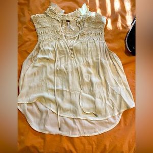 Free People Flowy Sleeveless Blouse- off white